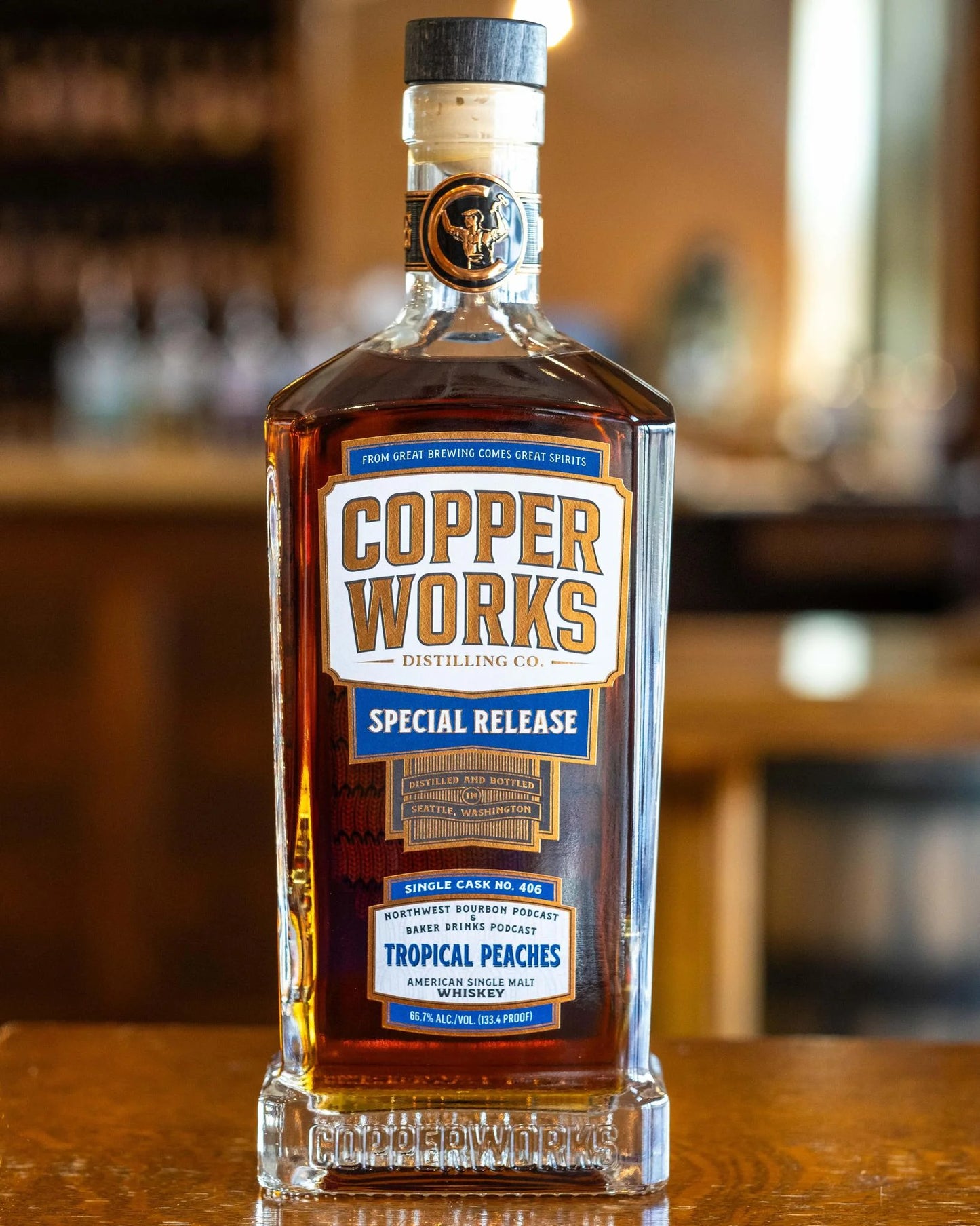 Copperworks Tropical Peaches American Single Malt Whiskey (700ml)