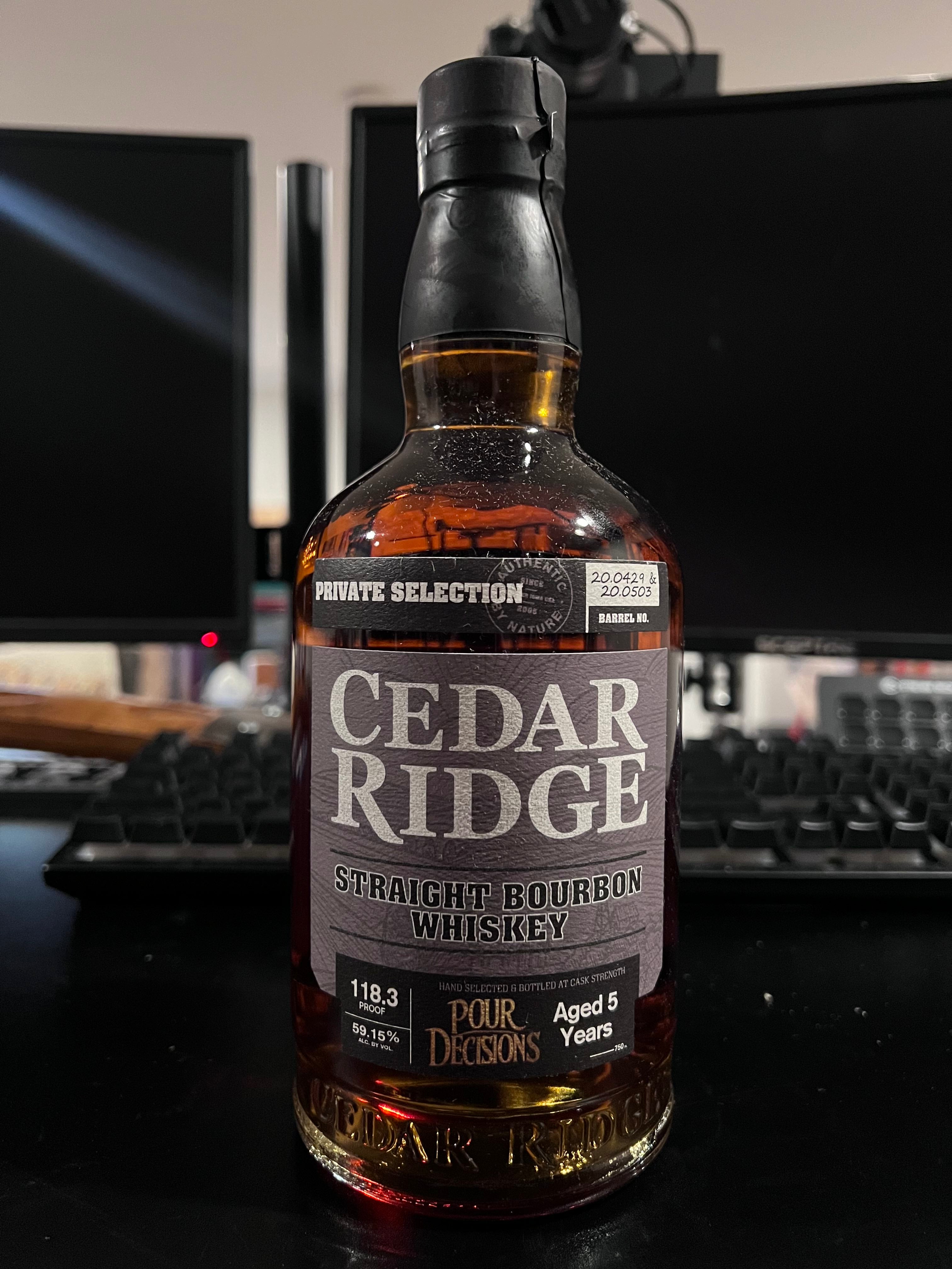 Pour Decisions’ Cedar Ridge Single Barrel Bourbon